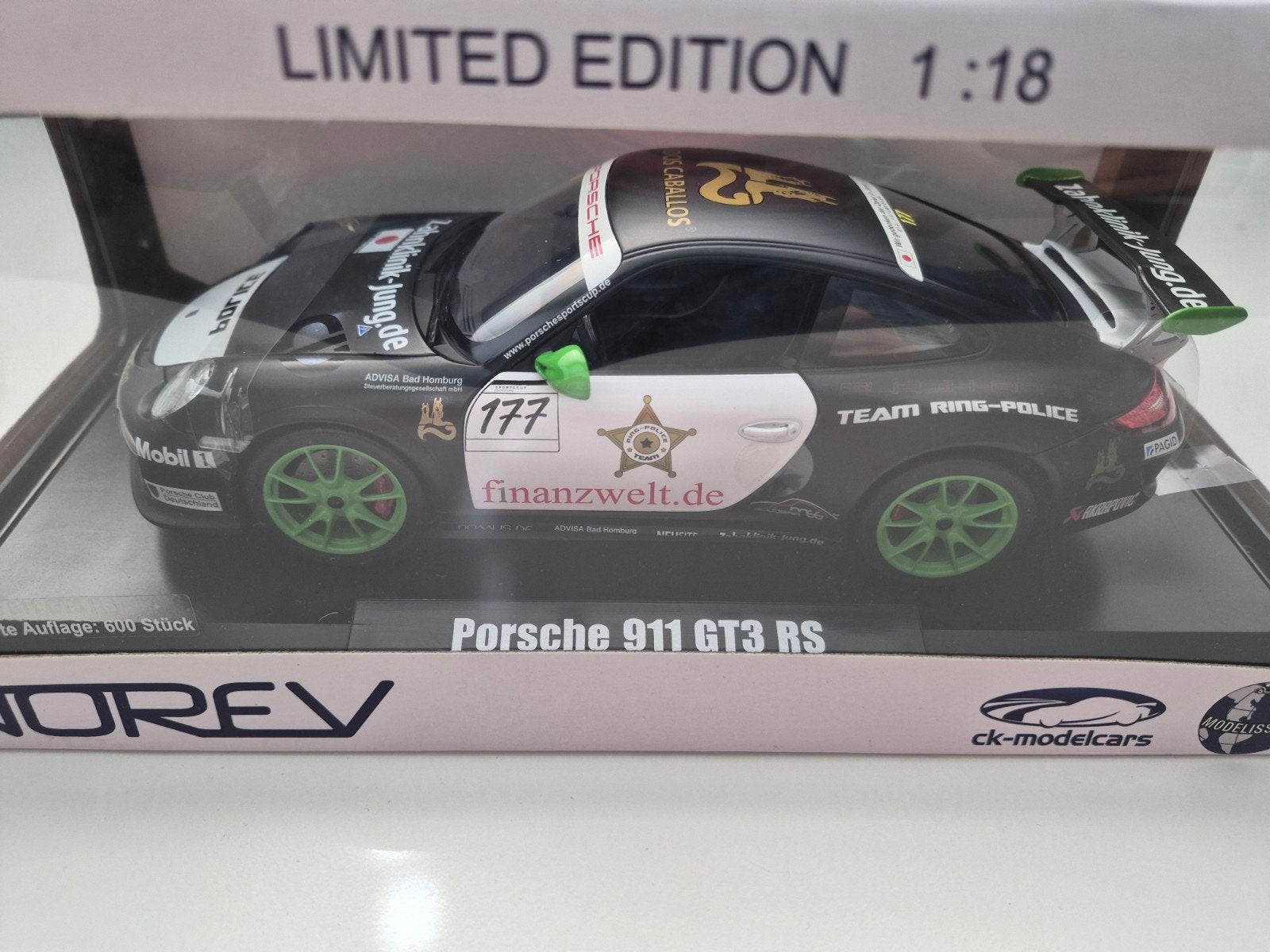 NOREV 1/18 Porsche 911 GT3 RS Team Ring Police #177, Hobby & Loisirs créatifs, Voitures miniatures | 1:18, Enlèvement ou Envoi