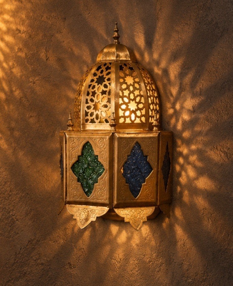 appli murale dising marocain, Maison & Meubles, Enlèvement, Verre, Applique murale, Bleu