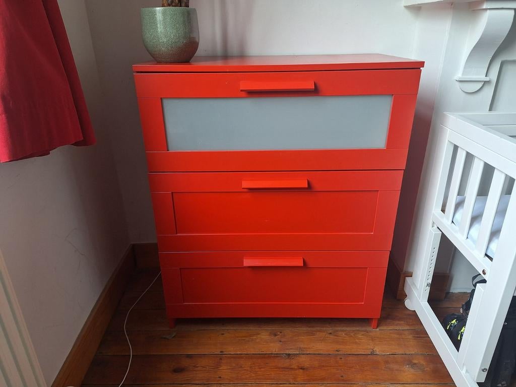 IKEA MALM Ladekast rood, Ophalen