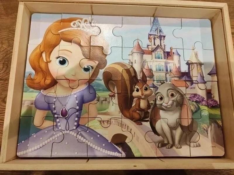 Prinsses sofia houten puzzels, Kinderen en Baby's, Speelgoed | Kinderpuzzels, 2 tot 4 jaar, 10 tot 50 stukjes, Ophalen of Verzenden