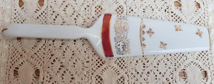 Franse brocante taartschep, goud kleurige bloemetjes, Antiek en Kunst, Ophalen of Verzenden