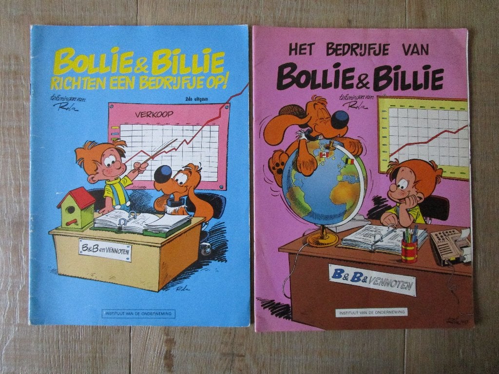 4 Bedrijven reclame strips, Ophalen of Verzenden, Gelezen