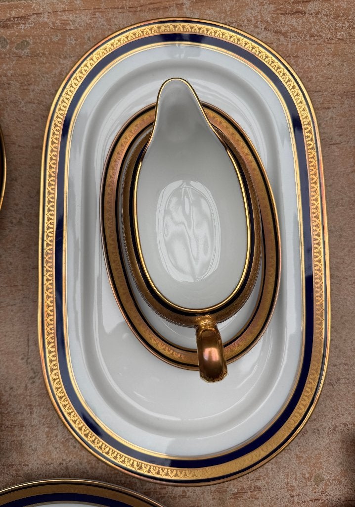 Eetservies porselein Johann Haviland kobalt/goud, Ophalen