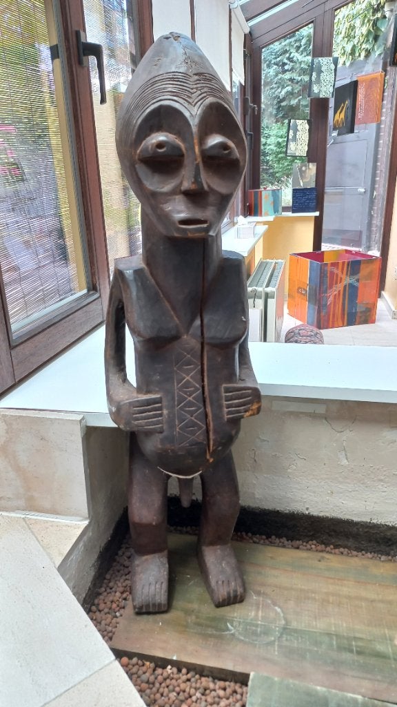 Statue africaine du Congo env 70 cm, Antiquités & Art, Bois, Fait main, Homme, 50 - 100 cm