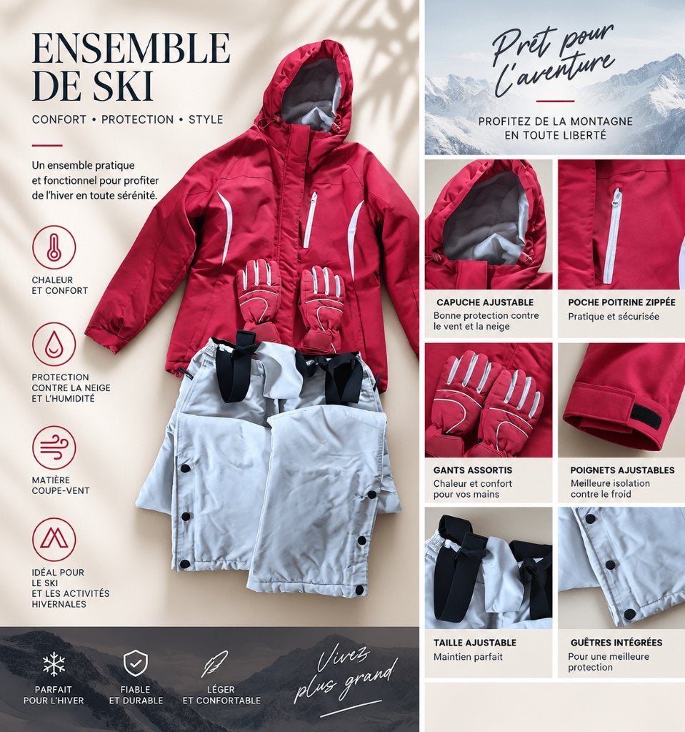 Combinaison de ski pour femme, Rouge, Autre, Comme neuf, Enlèvement