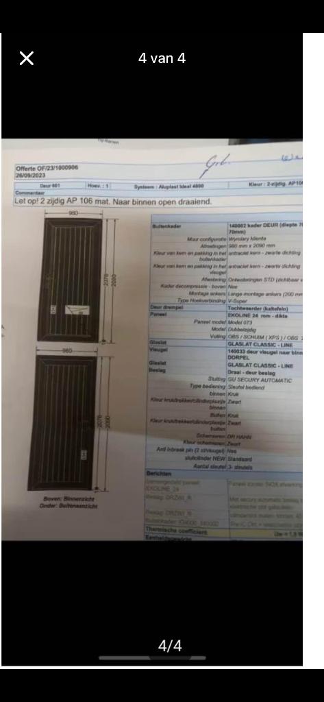 Pvc deur zwart mat 9005, Neuf, Porte extérieure, Synthétique, Enlèvement