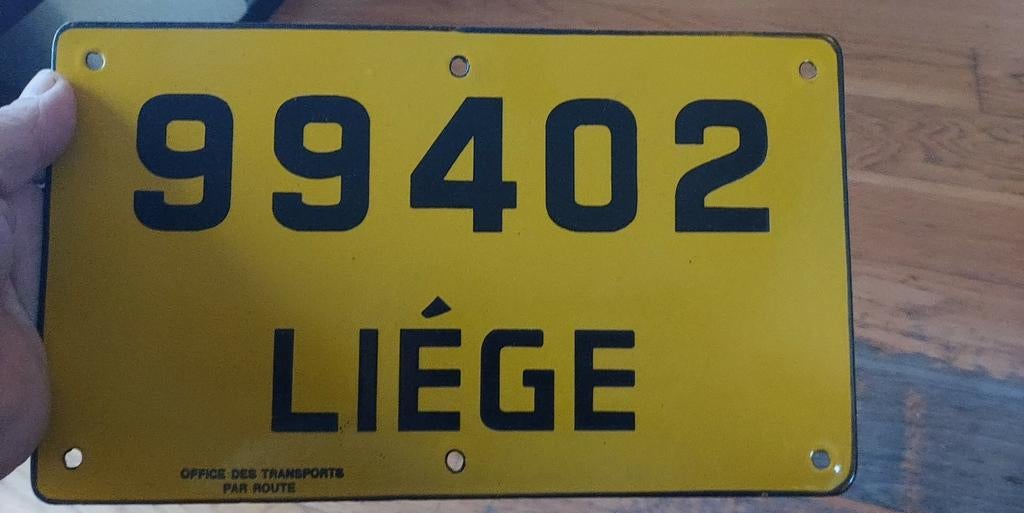 GEZOCHT :  taksplaat wegvervoer emaille nummerplaat, Ophalen