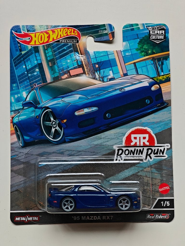 Hot Wheels '95 Mazda RX-7 Blauw Ronin Run, Ophalen of Verzenden, Zo goed als nieuw, Auto