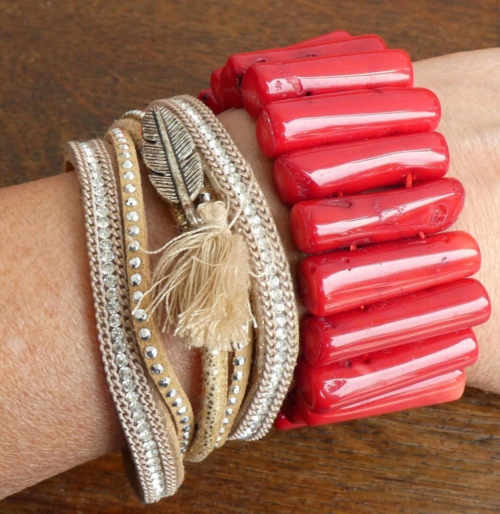 2 jolis bracelets, Enlèvement ou Envoi, Comme neuf, Autres matériaux