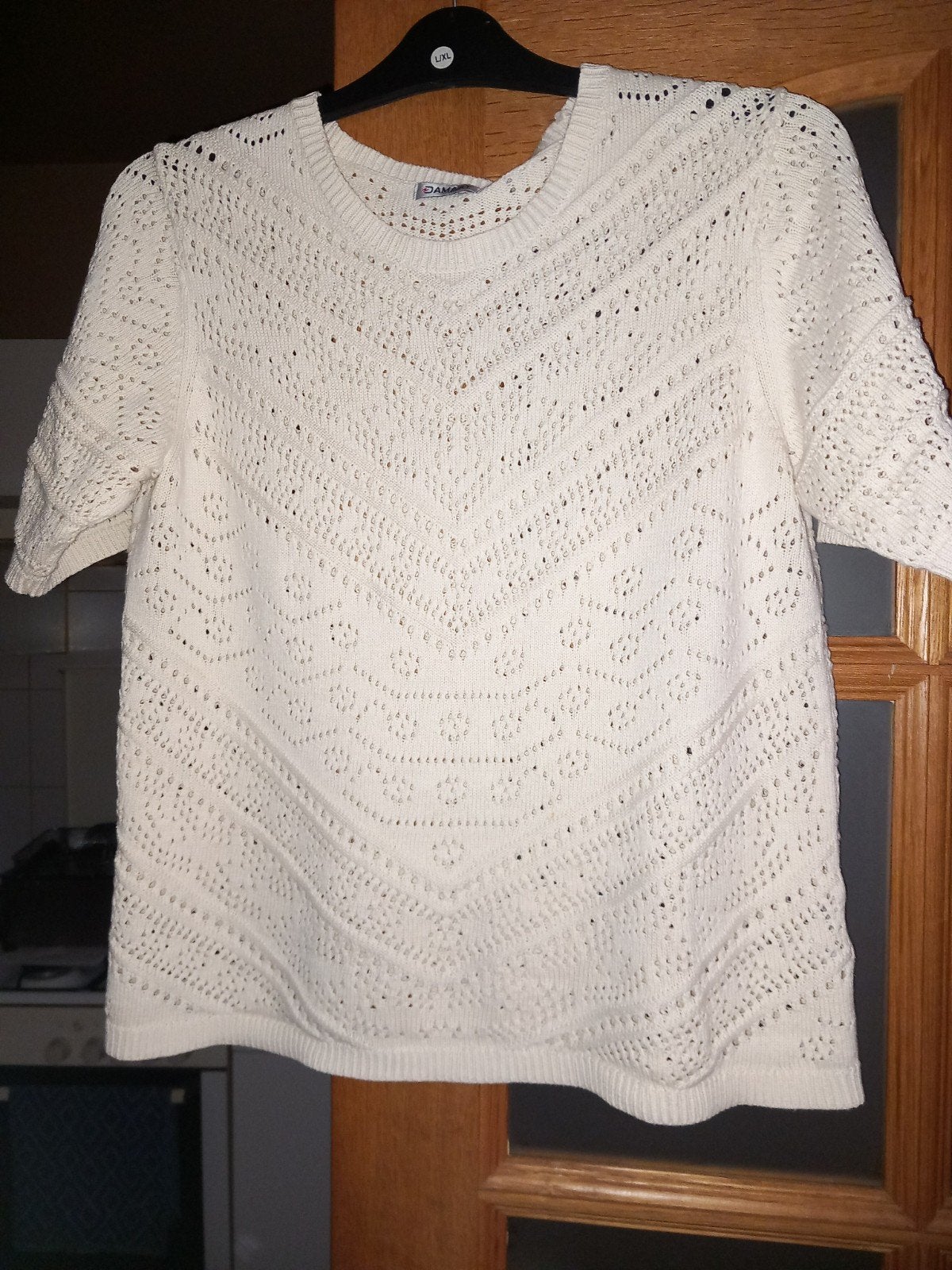 pull blanc cassé Damart taille L, Enlèvement ou Envoi, Beige