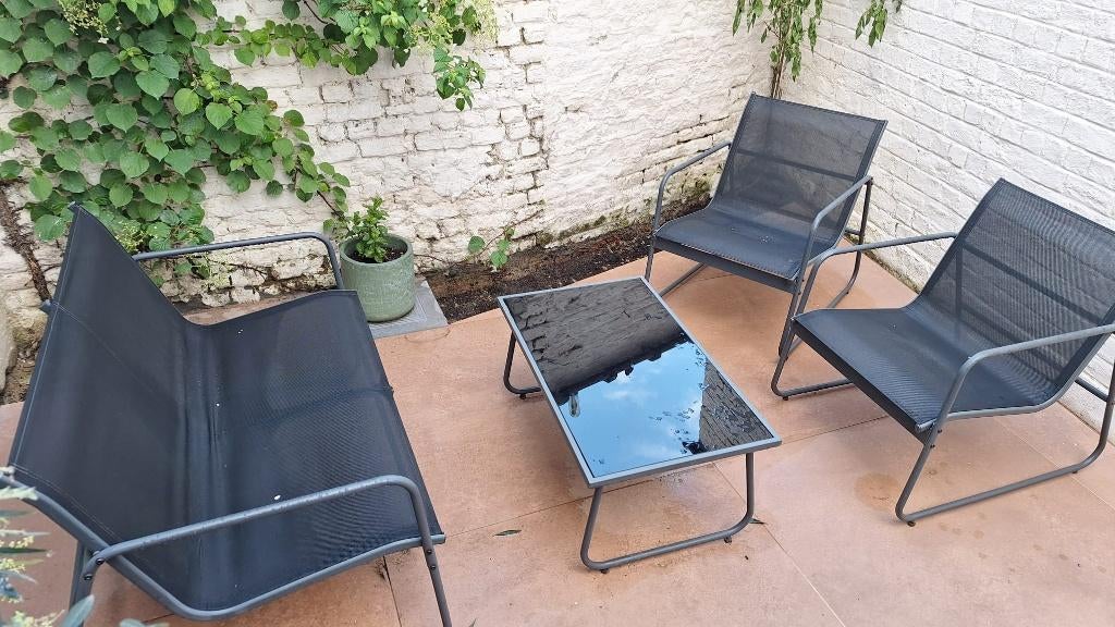 Tuinset / mobilier de jardin, Ophalen, Gebruikt, 4 zitplaatsen, Loungeset