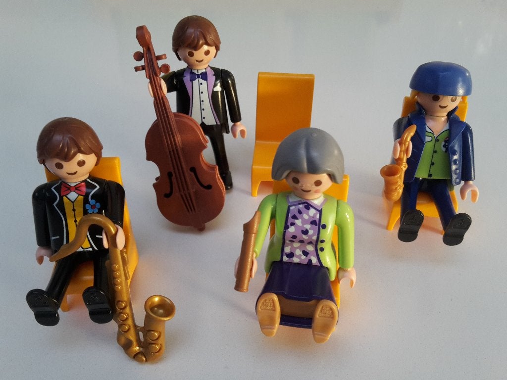 Playmobil muzikanten met hun instrumenten, 12 stukken, Ophalen of Verzenden, Gebruikt, Losse onderdelen, Figuren