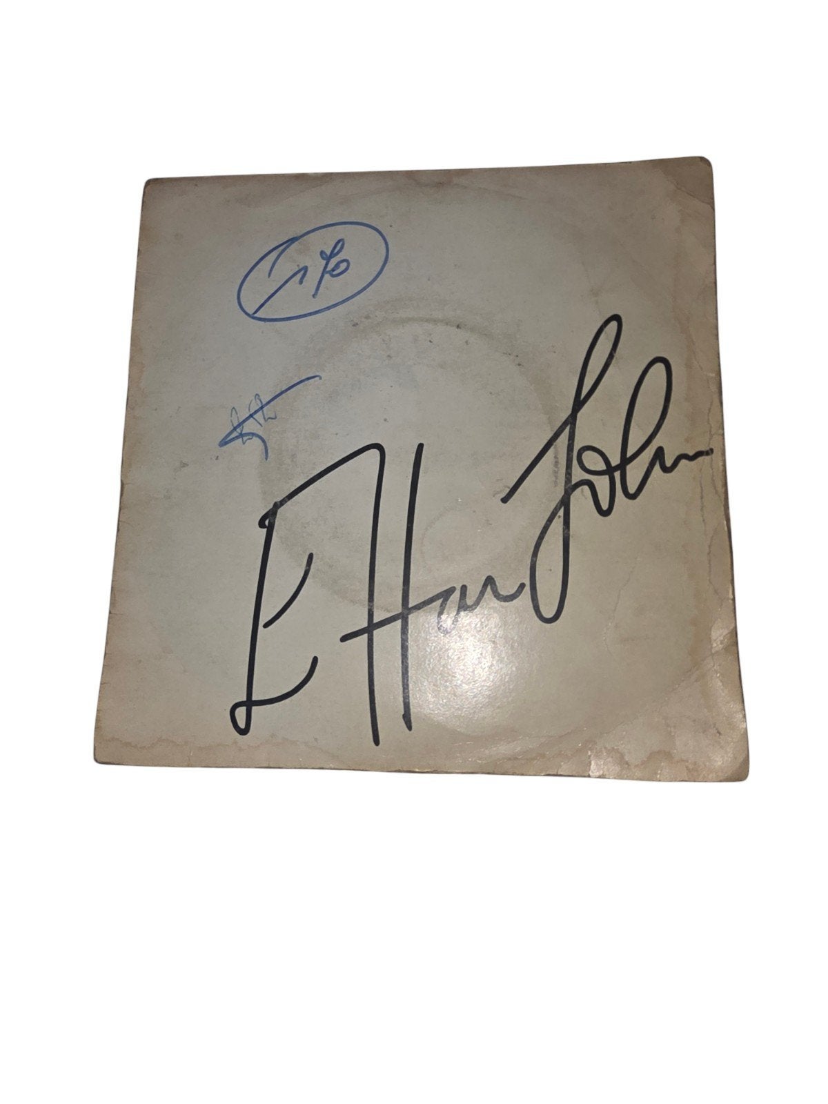 vinyle Elton John – Island Girl (1975) avec signature, Signé, Enlèvement ou Envoi, Utilisé, Pop