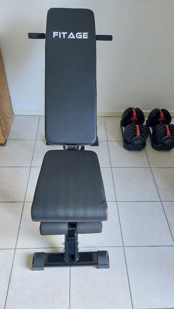 Solide FITAGE Fitnessbank / Halterbank tot 300 kg, Ophalen, Zo goed als nieuw, Benen, Fitnessbank