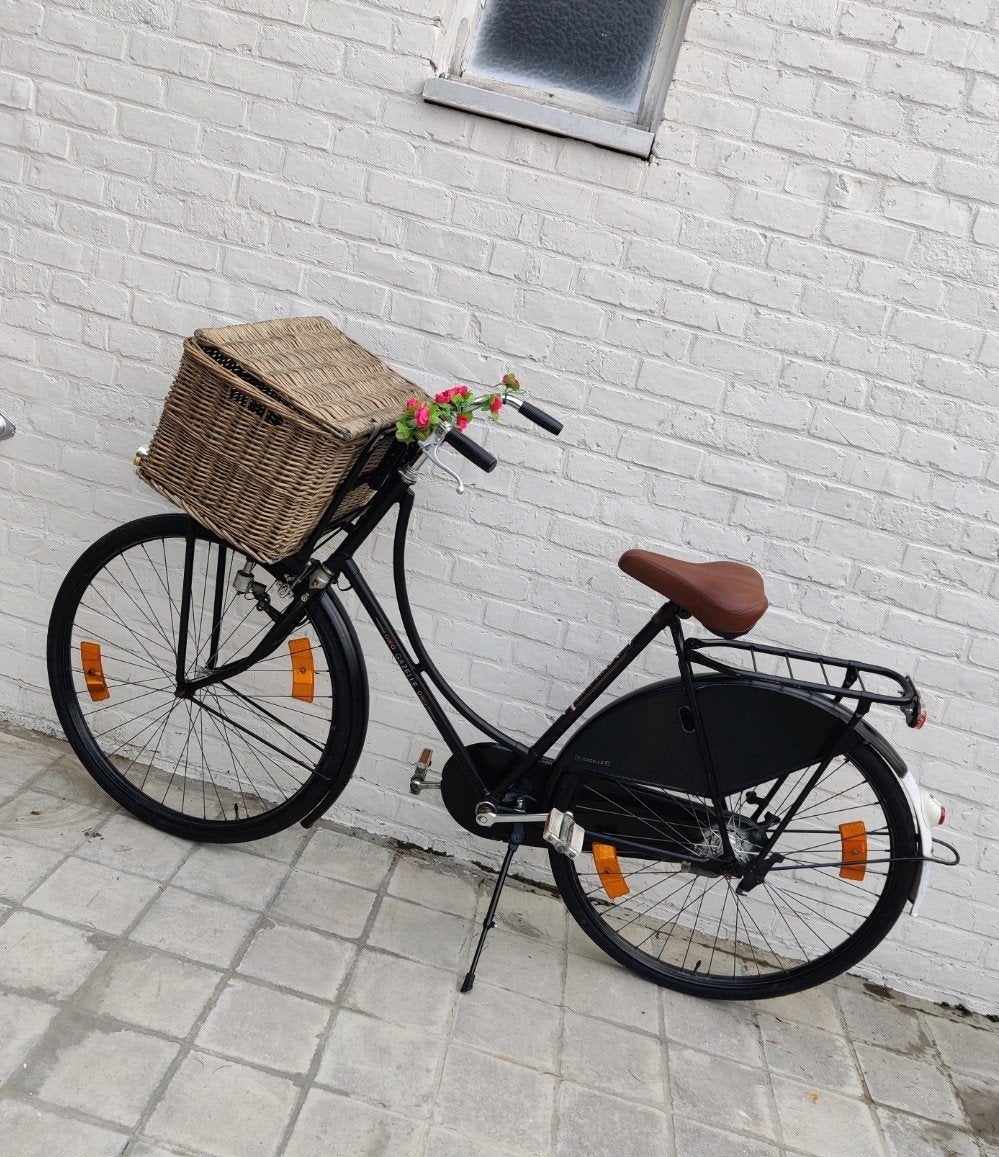 retro gazelle fiets traprem met mandje, Fietsen en Brommers, Ophalen