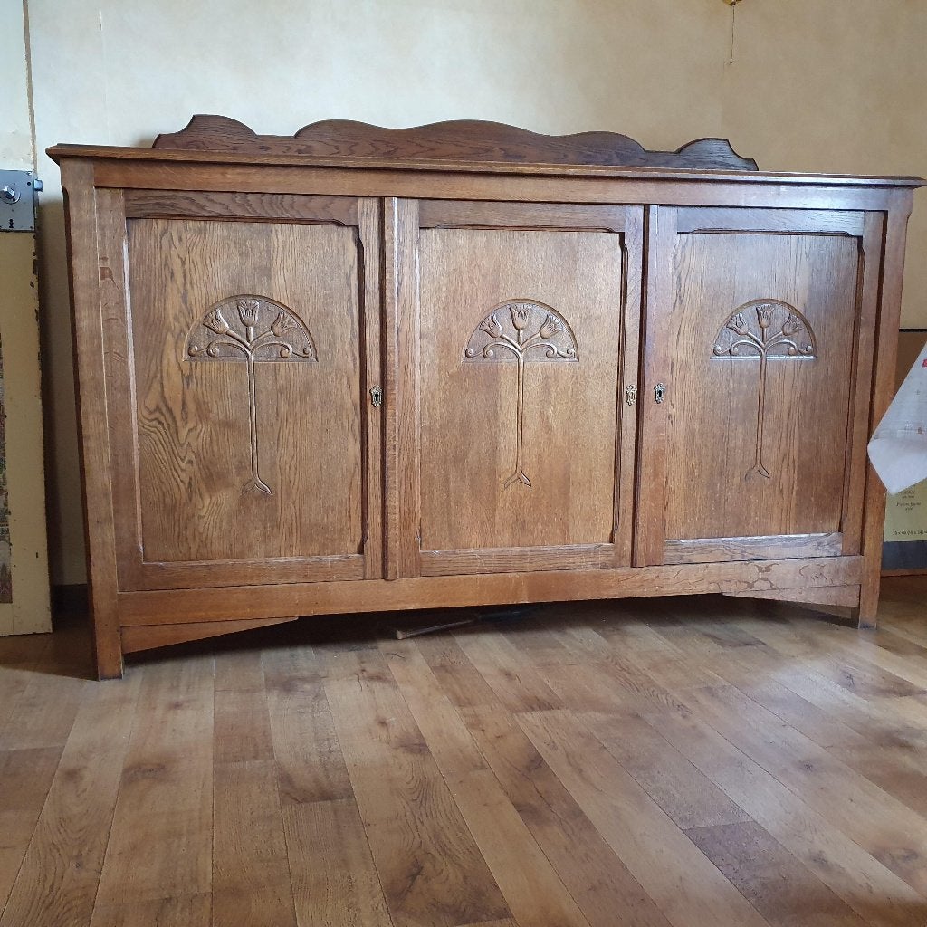 Buffet ancien 3 portes en bois lg 180,5cm, 150 à 200 cm, Enlèvement, 100 à 150 cm, Avec tiroir(s)