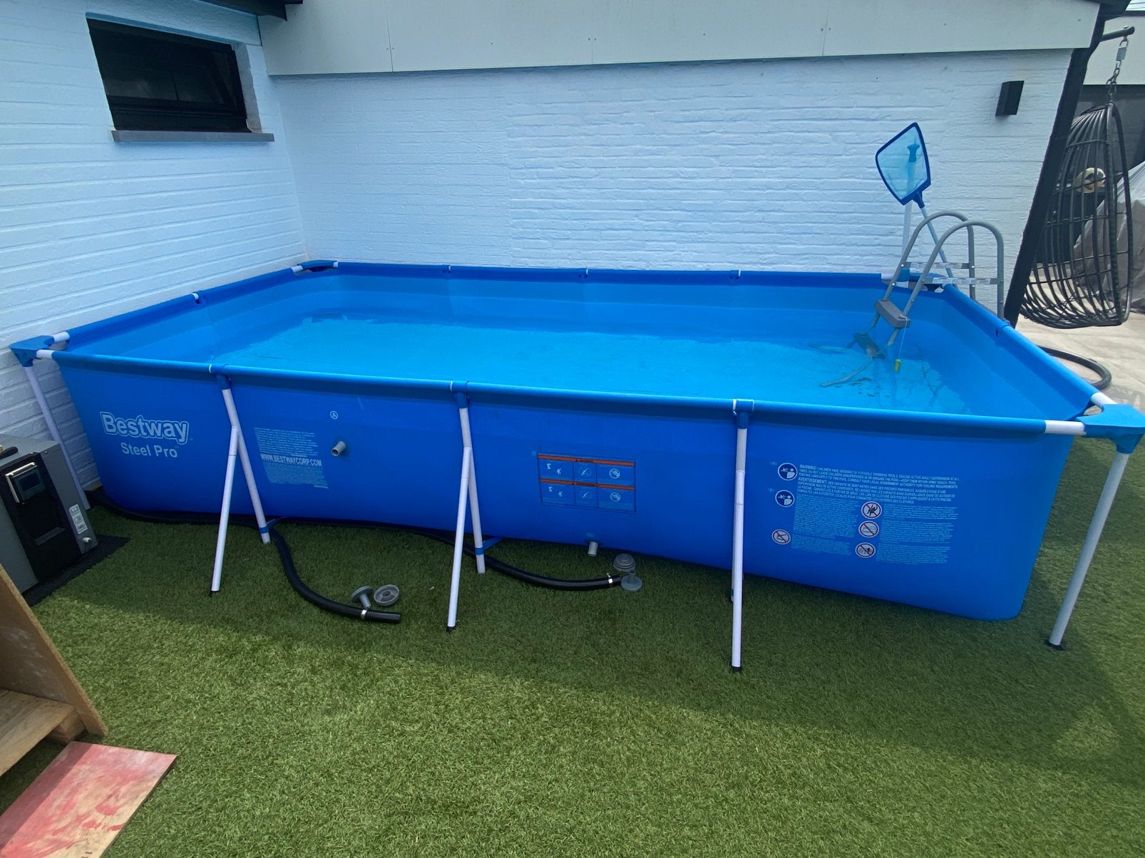 Zwembad 4m X 2m X 0.81m + warmtepomp +2 filterpompen +ladder, Ophalen, Zo goed als nieuw