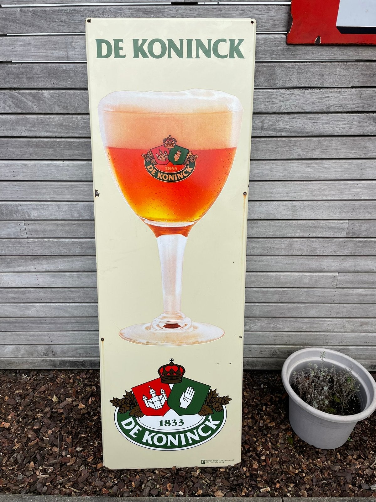 Emaille reclamebord de coninck, Verzamelen, Ophalen, Zo goed als nieuw