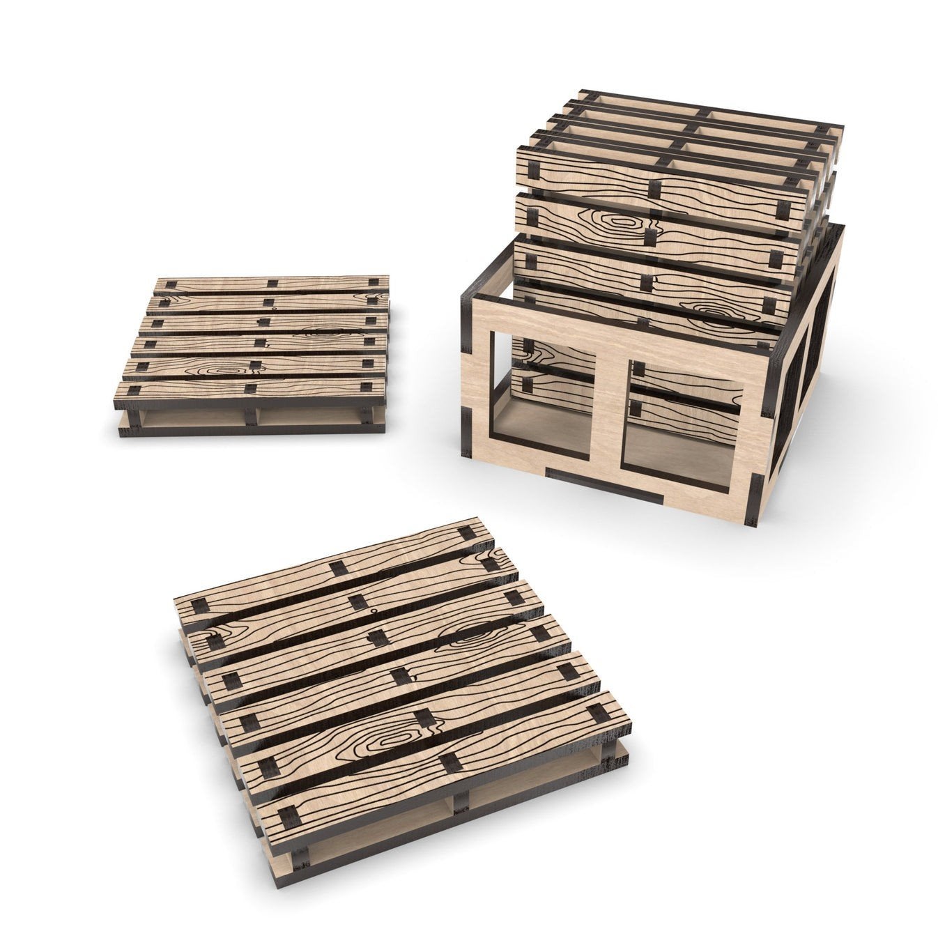 onderzetter in palletvorm, Huis en Inrichting, Hout, Glasonderzetter, Nieuw, Beige