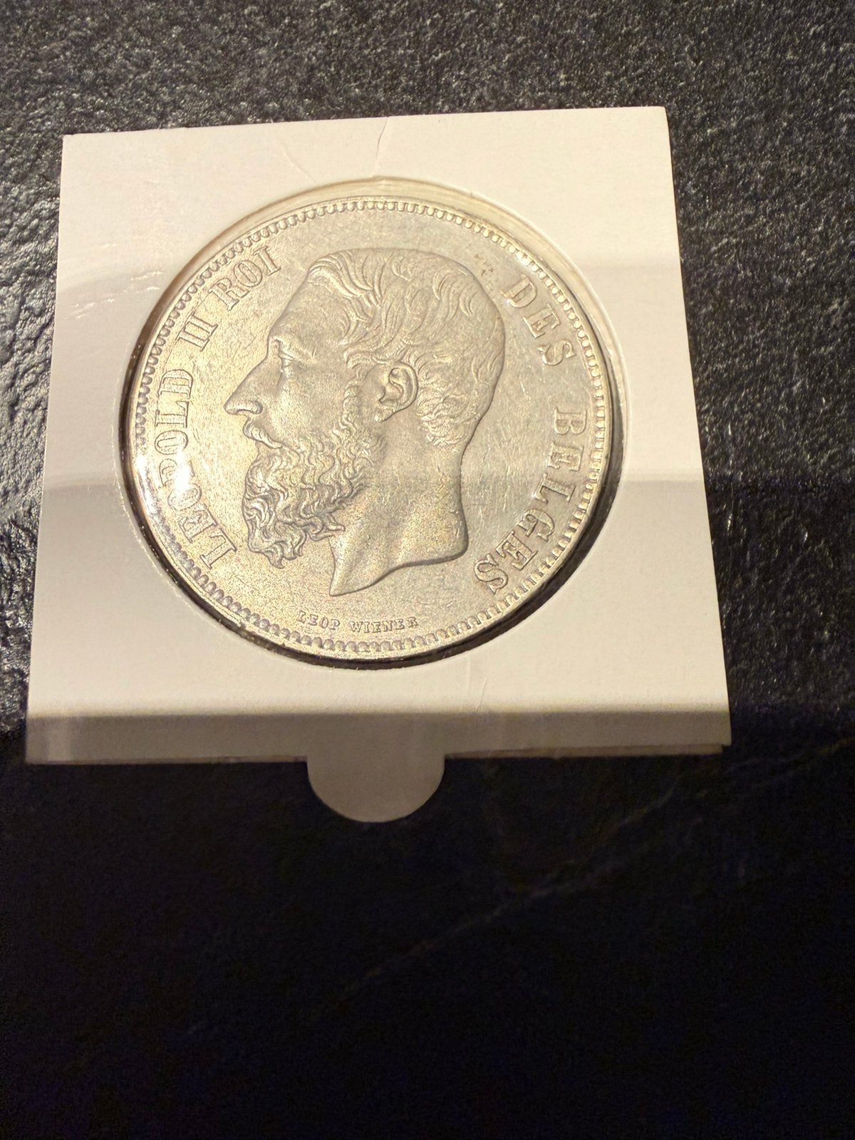Belgische munt Leopold II -1868, Postzegels en Munten, Verzenden, Zilver, Losse munt, Zilver