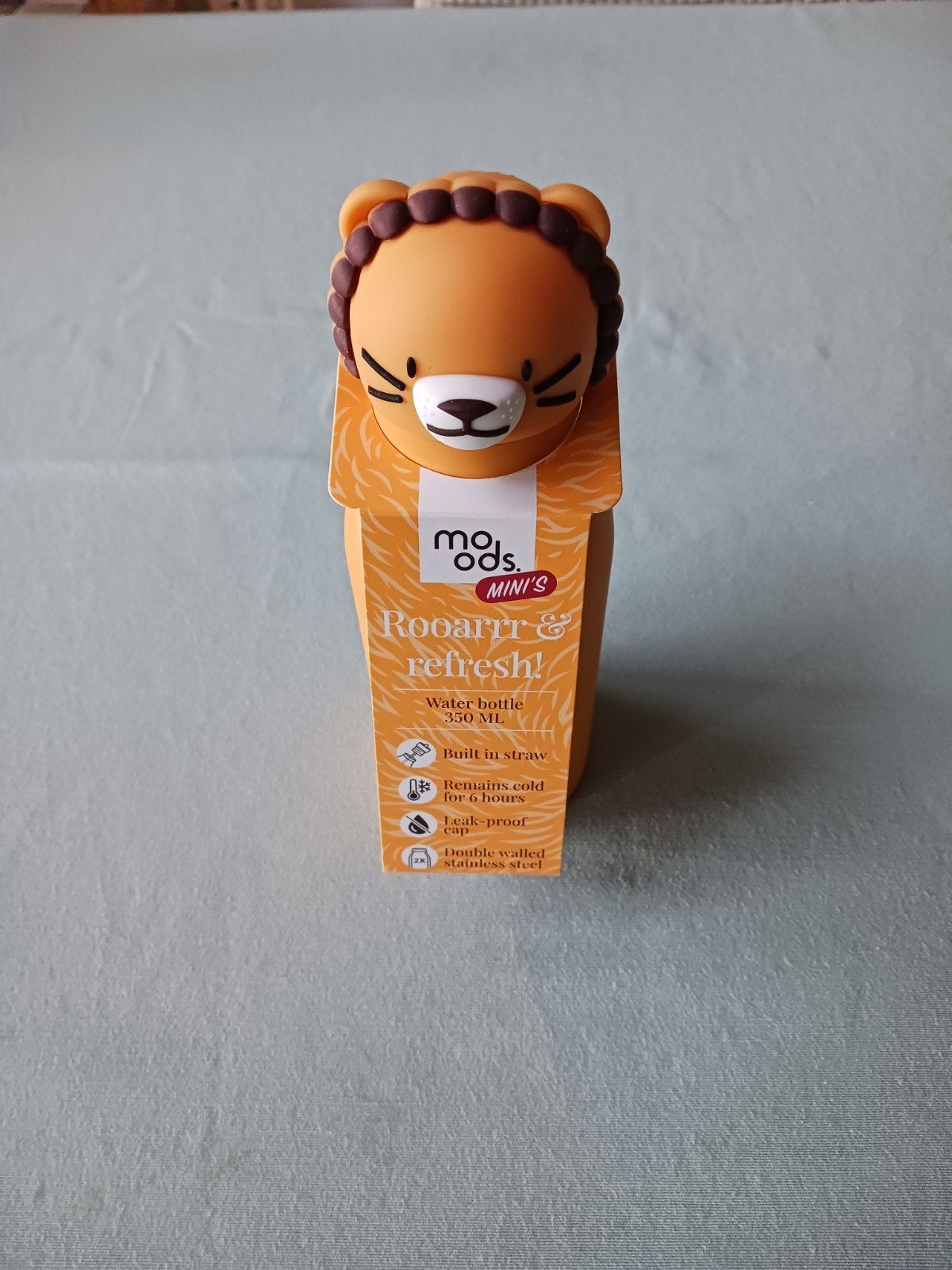Moods Mini's drinkfles. NIEUW. Leeuw., Ophalen of Verzenden, Nieuw, Metaal