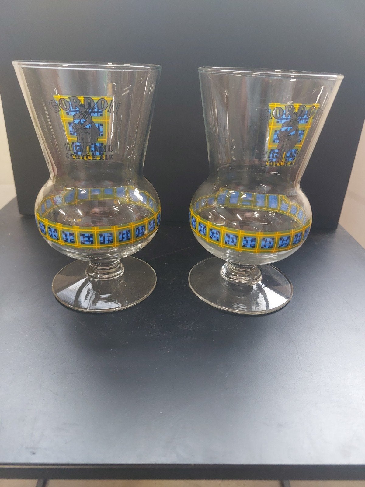 blauwe Gordon glazen, Verzamelen, Glas en Drinkglazen, Ophalen of Verzenden, Nieuw, Bierglas