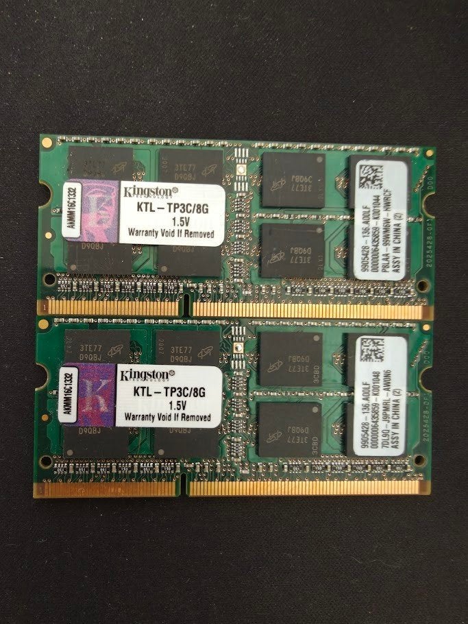 Kingston 16Go DDR3-1600 SO-DIMM 2x8Go 2Rx8, DDR3, Utilisé, Envoi, Laptop