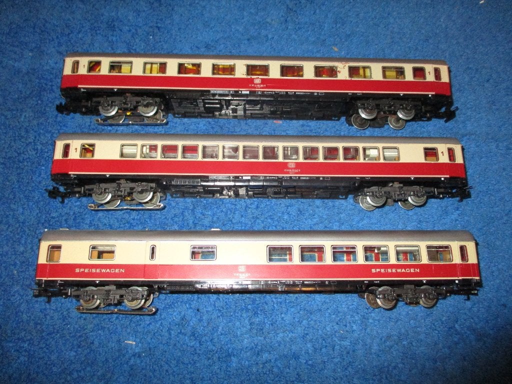 Marklin 3 wagons TEE avec éclairages, Hobby & Loisirs créatifs, Enlèvement ou Envoi, Utilisé, Wagon, Märklin