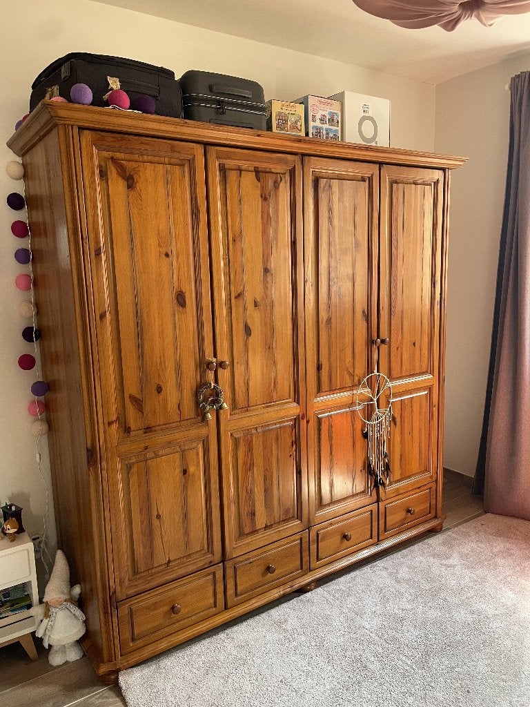Armoire - 195 x 197 cm, Maison & Meubles, 150 à 200 cm, Utilisé, Avec tablette(s), Pin