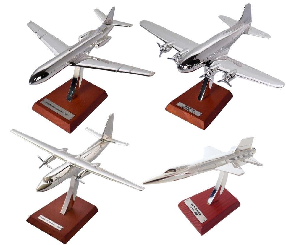 Lot 4 avions Editions Atlas "Silver Classic" plaqués argent, Envoi, Neuf, 1:72 à 1:144, Avion