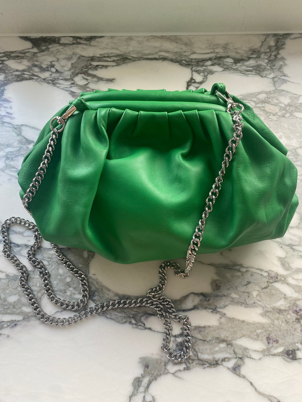 Sac en cuir vert, Enlèvement ou Envoi, Comme neuf, Vert, Sac à bandoulière