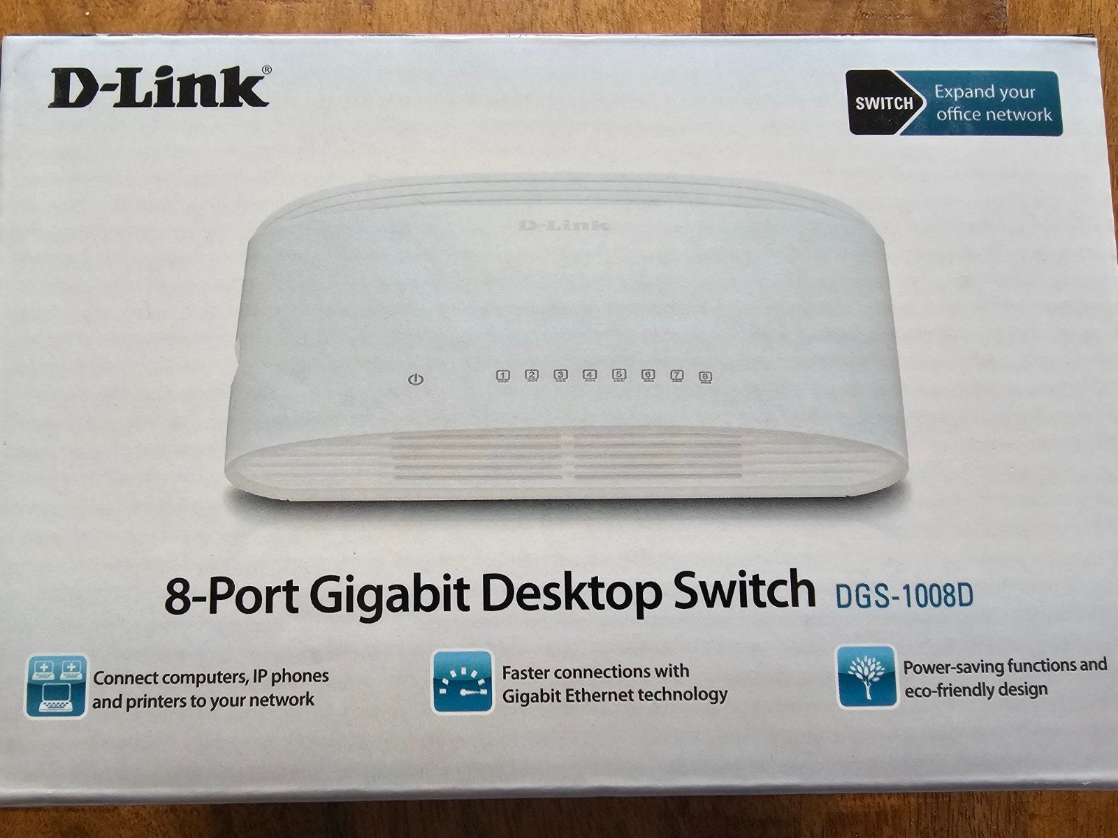D-Link DGS-1008D 8-poorts Gigabit switch, Computers en Software, Netwerk switches, Ophalen, Nieuw
