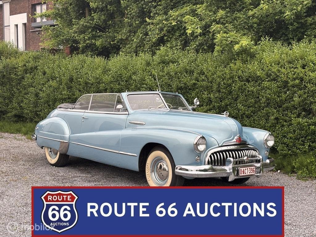 Buick Eight Cabriolet | 1947 | Route 66 Auctions, Zwart, Bedrijf, Handgeschakeld, Buick