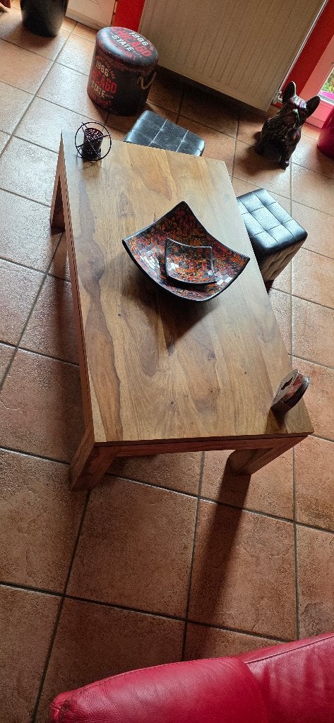 Table de salon en bois exotique, Maison & Meubles, Tables | Tables de salon, 100 à 150 cm, Comme neuf, Enlèvement, Rectangulaire