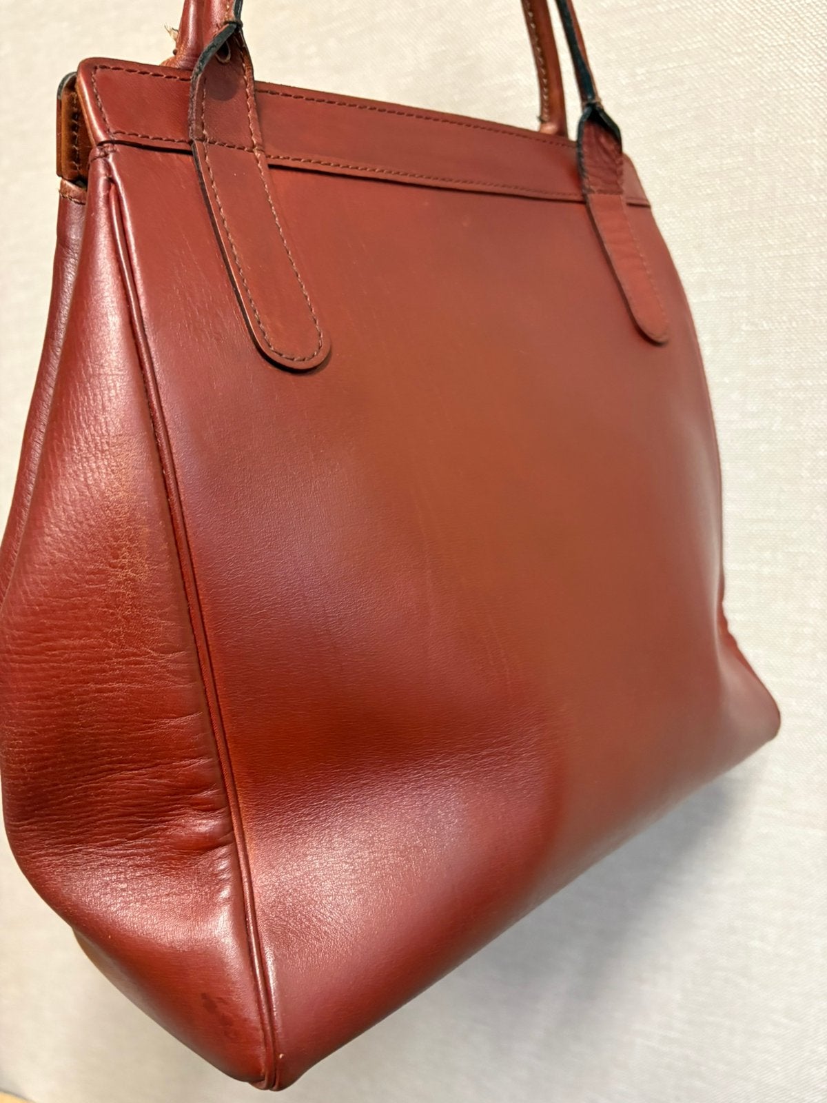 DELVAUX vintage zeldzame tophandle tas, Handtassen en Accessoires, Ophalen of Verzenden, Zo goed als nieuw, Bruin, Handtas