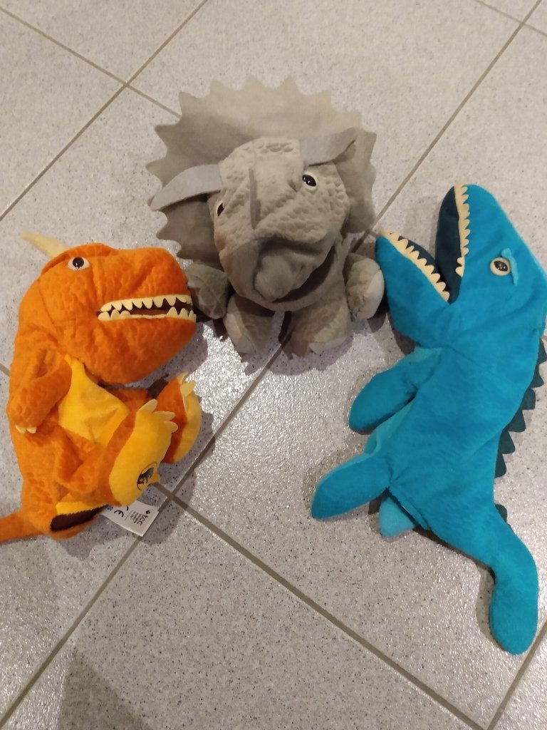 dinosaurus  handpoppen, Ophalen, Gebruikt, Overige merken, Meerkleurig