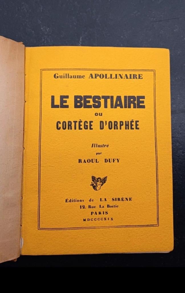 Bestiaire ou cortege d'Orphée d'Apollinaire