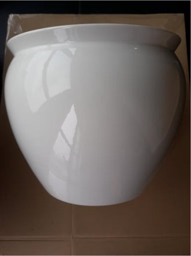 Witte vaas, Wit, Aardewerk of Porselein, Ophalen of Verzenden, Zo goed als nieuw