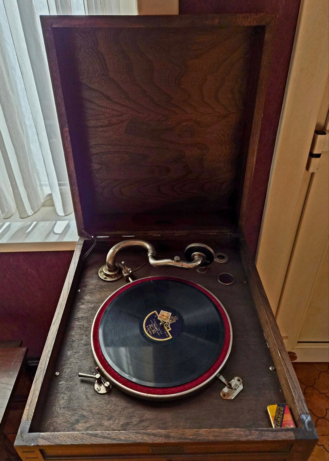 Antieke vintage platenspeler, TV, Hi-fi & Vidéo, Enlèvement, Utilisé, Tourne-disque, Réglage pitch