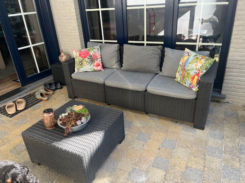 Set de salon d'extérieur, Banque, 5 places, Salons de jardin, Synthétique