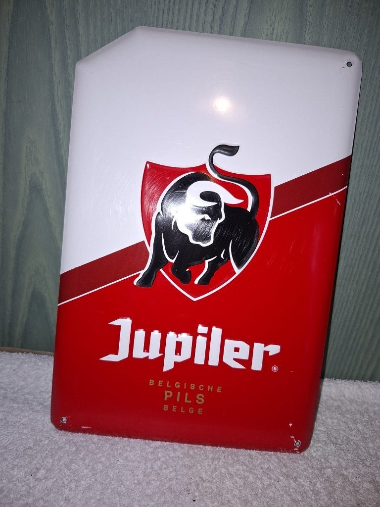 ijzeren reclame plaat Jupiler, Verzamelen, Biermerken, Ophalen of Verzenden, Nieuw, Reclamebord, Plaat of Schild, Jupiler