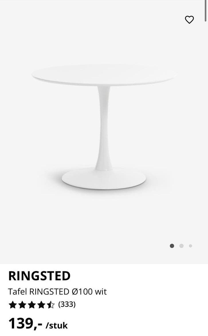 Ronde witte tafel - Jysk, Ophalen, Zo goed als nieuw