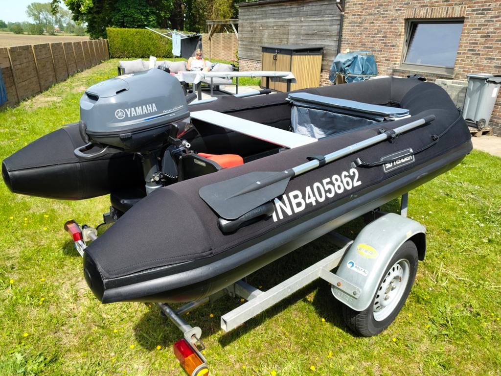 3D Tender+Yamaha 6pk+trailer, Ophalen, Peddels, Airdeck, Yamaha