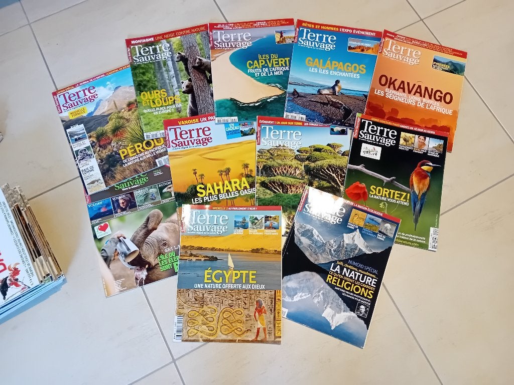 Lot de 45 revues Terre Sauvage années 2007 -> 2011, Enlèvement, Utilisé, Science et Nature
