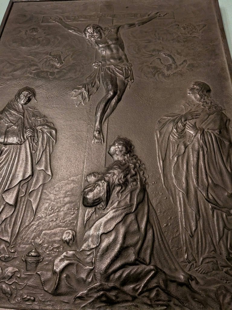 Wandplaat gietijzer - Kruisiging van Christus, Antiek en Kunst, Ophalen