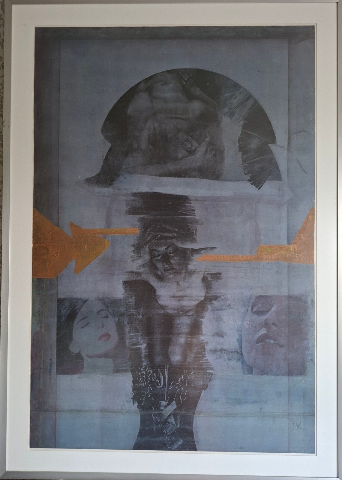 MARA Pol "Enseignes endommagées" 1991 aquarel op zijde, Ophalen, Aquarel