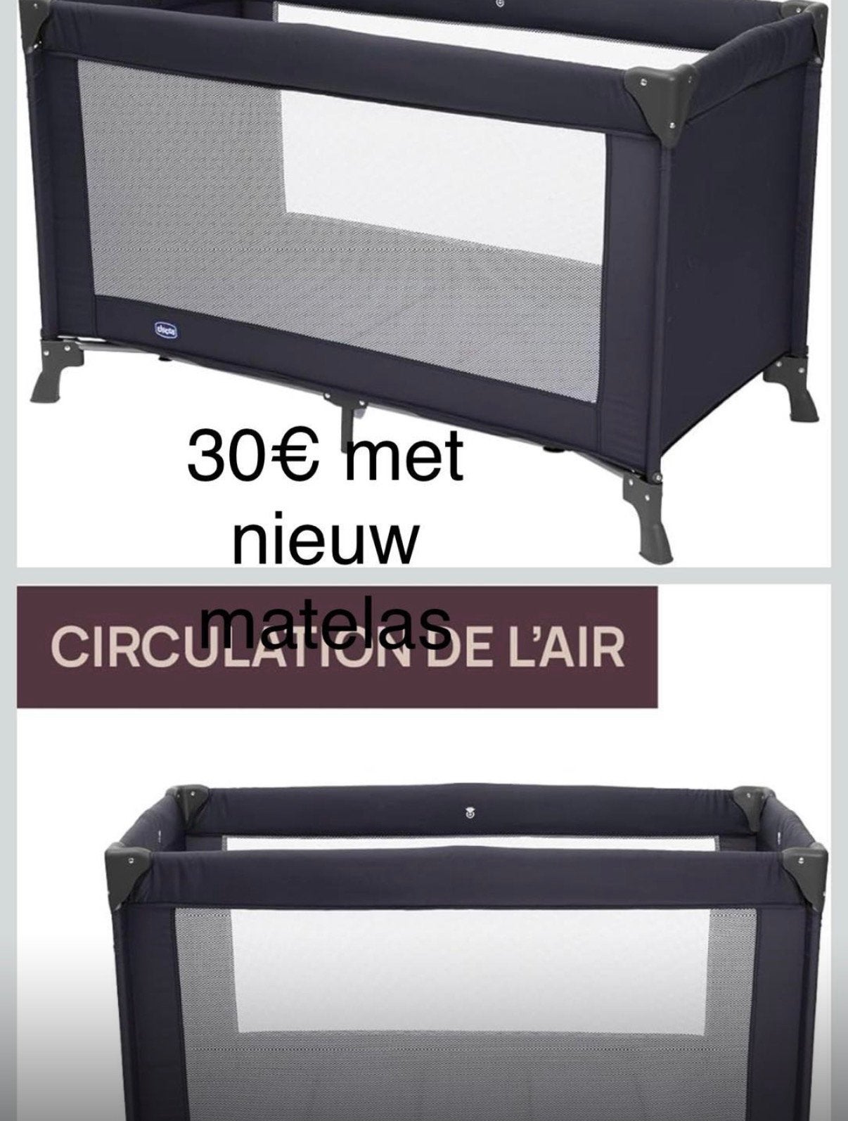 Lit parapluie avec matelas, Enlèvement ou Envoi, Comme neuf, Lit