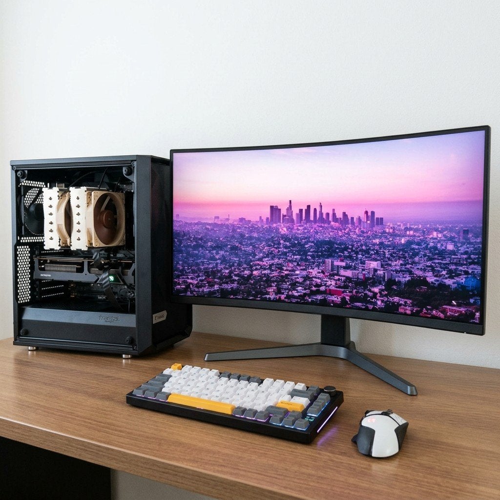 Gaming setup, Computers en Software, Desktop Pc's, Zo goed als nieuw, 4 Ghz of meer, SSD, 32 GB, Met videokaart, Met monitor, Gaming