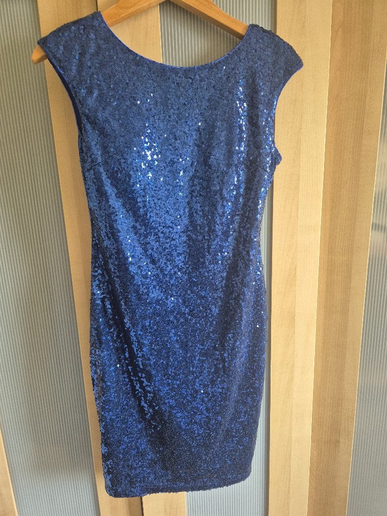 Korte Glitterjurk - fel blauw - Charm's - Maat M, Maat 38/40 (M), Charm's, Blauw, Cocktailjurk