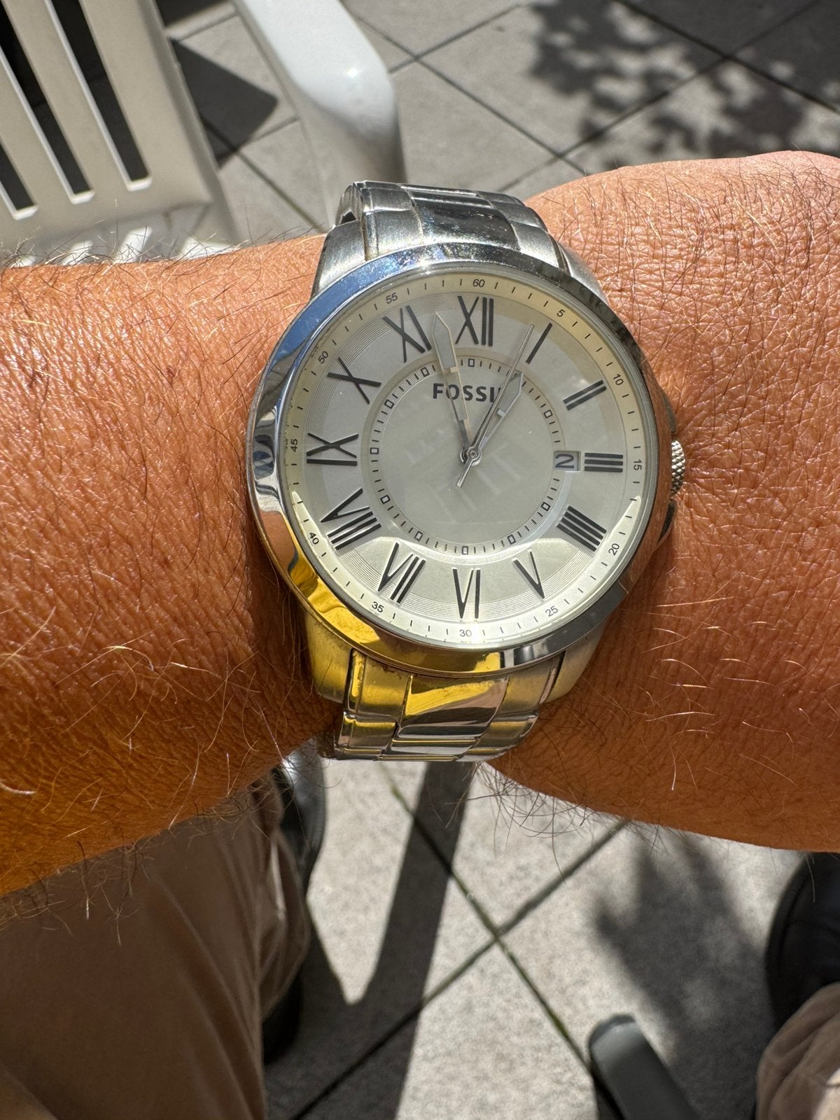 Montre homme fossile très bonne état général  peu utilisé, Ophalen, Zo goed als nieuw